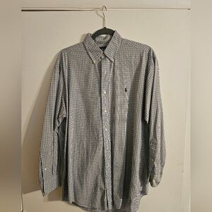 Ralph Lauren Men's Black and White Plaid Shirt